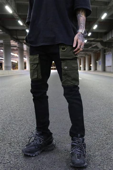 CARGO STRAPPED PANTS BLACK ShopperBoard