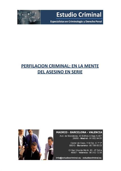 Pdf Curso De Perfilacion Criminal En La Mente Del Asesino En Serie