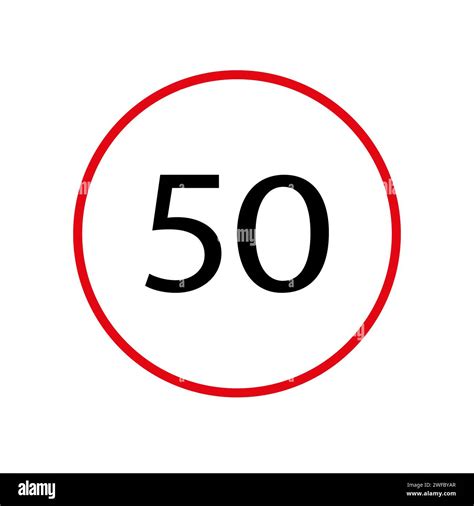 Km H Speed Limit Sign Isolated Road Signpost Attention Icon