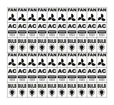 Posterindya Switch Marking Sticker For Fan Bulb Ac Icon A Set Of 20