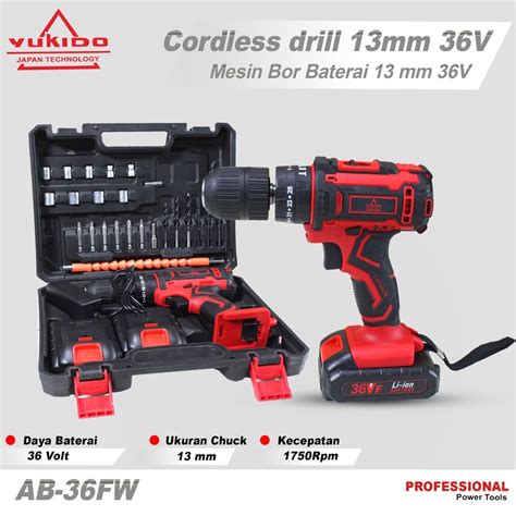 Jual New Mesin Bor Cordless Drill Volt V Bor Tangan Tanpa Kabel