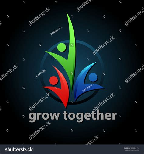 Grow Together Symbol Vector Abstract Stock Vector Royalty Free