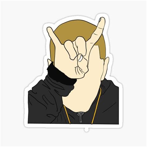 A Man Making The V Sign With His Fingers Sticker On A White Background