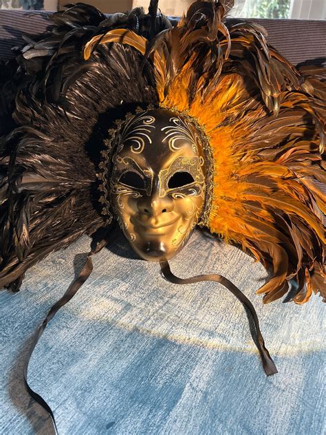 Venetian Full Face Mask Fully Feathered Etsy