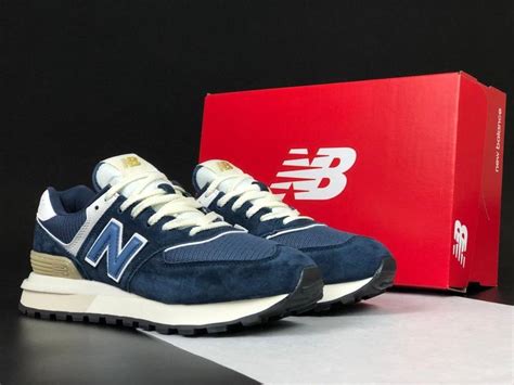 Мужские кроссовки new balance 574 classic темно синие с бежевым — цена ...