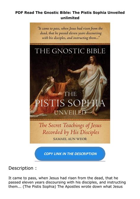 PDF Read The Gnostic Bible: The Pistis Sophia Unveiled unlimited