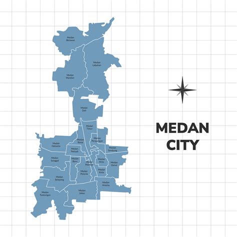 Medan city map illustration. Map of cities in Indonesia 36272042 Vector ...