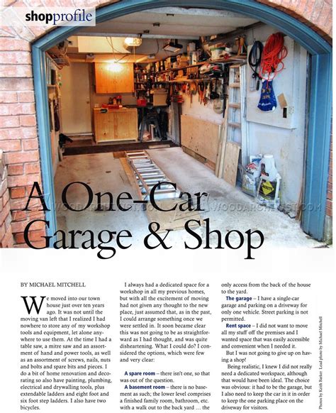 A One Car Garage Workshop • Woodarchivist