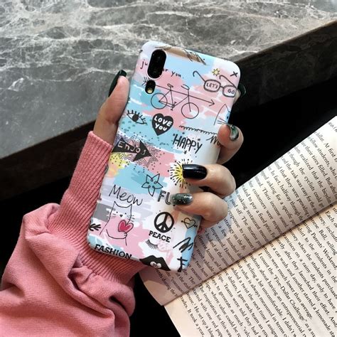 Funda Dura Con Grafiti Bonito Para Xiaomi Mi 8 8 SE Mate Ultra Delgada