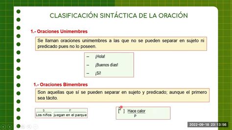 Clasificaci N Sint Ctica De La Oraci N Youtube