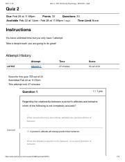 Comprehensive Quiz Analysis Psy Social Psychology Spr Course