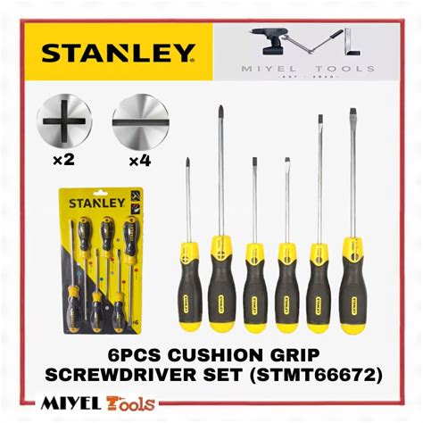 Stanley 6 Piece Cushion Grip Screwdriver Set Stmt66672 Shopee