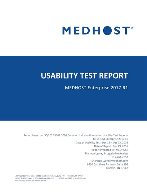 Fillable Online Common Industry Format For Usability Test Reports Fax