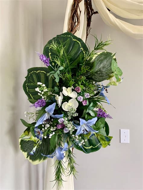 2pcs Tropical Wedding Arch Flowers Corner Swag Tieback With Etsy