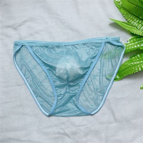 Sexy Men Ice Silk Sheer Pouch G String Bikini Briefs Thongs Underwearunderpants Ebay