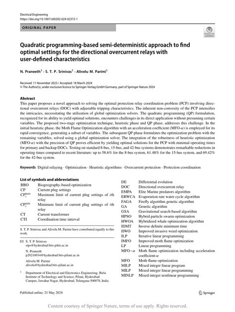 Quadratic Programming Based Semi Deterministic Approach To Find Optimal