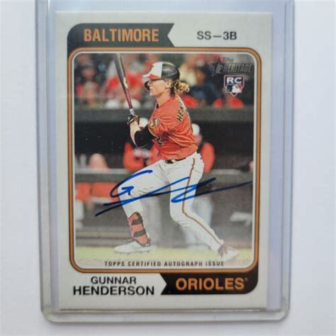 2023 Topps Heritage Real One Auto Roa Gh Gunnar Henderson Rc Autograph