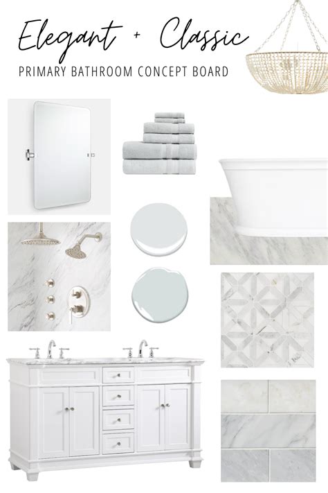 Elegant And Classic Primary Bathroom Mood Board Classic Bathroom Tile