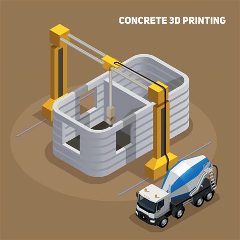 Concrete 3D Printing Composition Vector Illustration 2908963 Vector Art ...