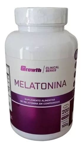 Melatonina 0 21mg Growth Supplements 200 Comprimidos Frete grátis