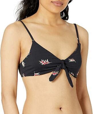 Billabong 273412 Women Falling Light Knotted Trilet Bikini Top Black