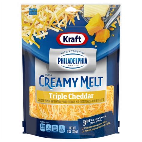 Kraft Triple Cheddar Shredded Cheese With A Touch Of Philadelphia For A