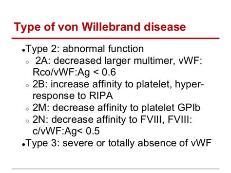 Von Willebrand Disease