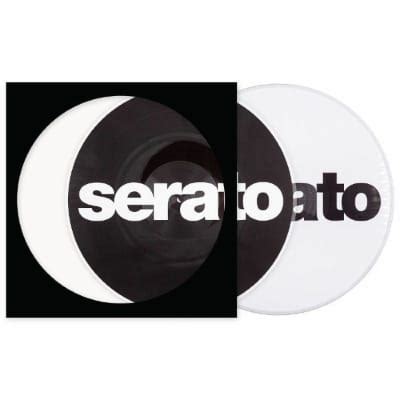 Serato DJ Logo 12 Inch Slipmats Pair Black On White Reverb UK