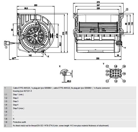 Ventilateur centrifuge double ouïe Ebmpapst D4E146 LV19 14 D4E146 LV19 14