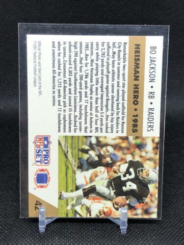 Bo Jackson Heisman Hero Auburn Pro Set Nfl Trading Card