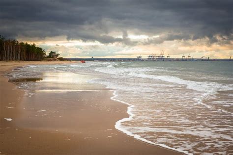 Baltic Sea Beach in Stormy Weather Stock Photo - Image of gdansk, shore ...