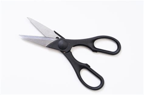 Premium Photo Black Kitchen Scissor On White Background