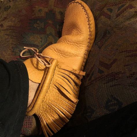 Leather Boots And Moccasins Handmade Buckskin Moccasin Leather Fringe