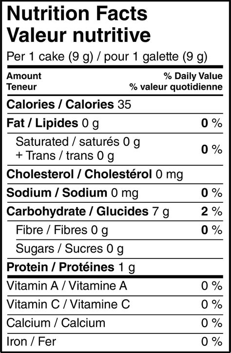 Quaker Rice Cakes Nutrition Information