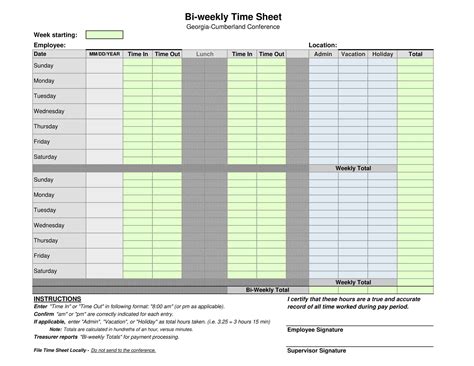 Free Printable Time Card Templates Excel Google Sheets Word