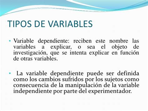 Tipos De Variables Independientes Y Dependientes Ejemplos Opciones De Ejemplo