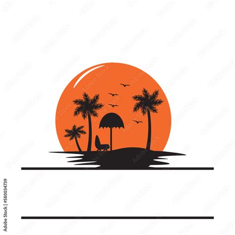 Palm Tree Name Frame Monogram Svg Palm Trees Svg Beach Png Svg