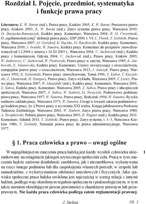 Rozdział I Pojęcie przedmiot systematyka i funkcje prawa pracy PDF