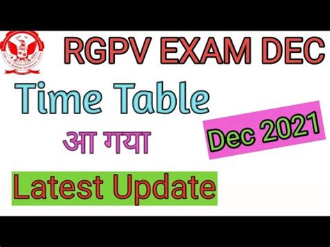 Rgpv Time Table December B Tech Exam Rgpv New Update