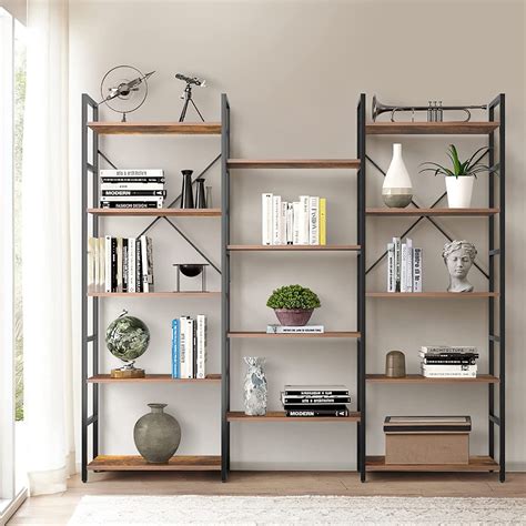 Oneinmil Bookcases And Bookshelves Triple Wide Tiers Corner