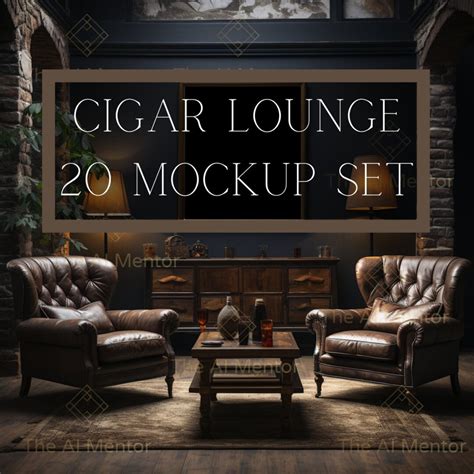 Elegant Cigar Lounge Wall Mockup 20 Luxurious High Resolution Mockups ...