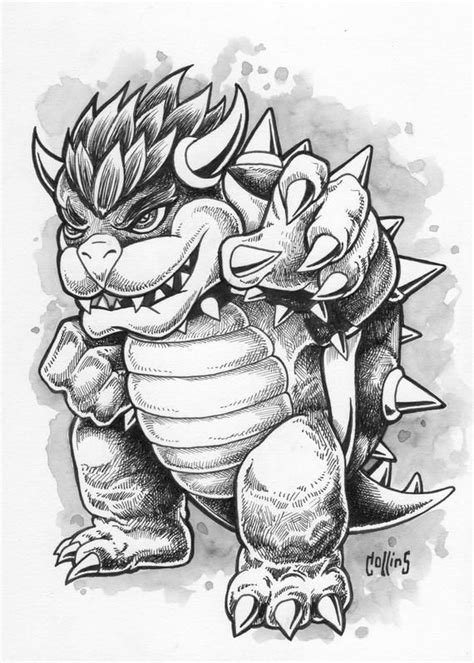 Como Dibujar A Bowser De Mario Bros Facil Con Lapices De Color How To