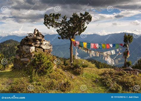 Bumdrak Great Views Of Paro Valley Bhutan Stock Photo Image Of