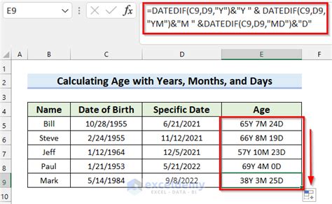 Calculate Age In Excel Formula Examples How To Use It Off