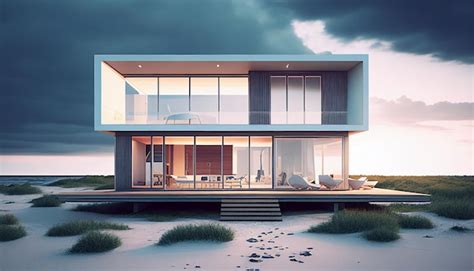 Premium Photo Modern Luxurious Seaside House Beach House Ai That