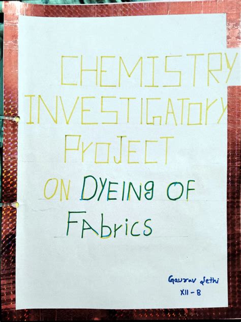 Chemistry Project Sample | PDF