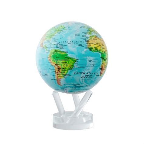 Mova Blue Globe With Acrylic Base Relief Map 45