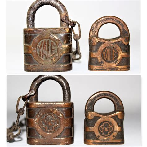 Vintage Brass Padlocks Yale And Towne Brass Padlocks Clover Pattern