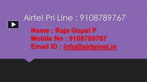 PPT Airtel Pri Line Tarrif Plan 9108789767 PowerPoint Presentation