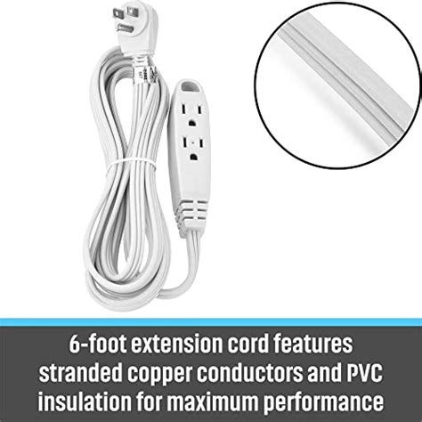 Aurum Cables 3 Outlet Extension Cord For Indoor 3 Prong Extension Cord